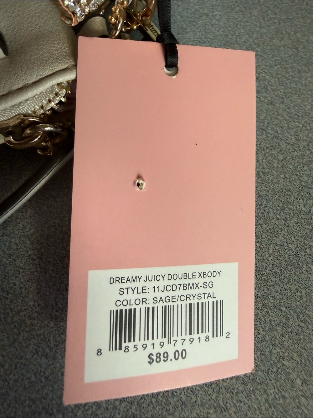 Juicy Couture soft sage green Crossbody Bag with Pink Logo and Coin Pouch - Picture 5 of 16